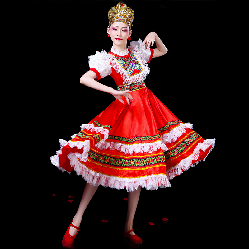 Women Fashion Reddit - Red Russian Folk Dance Costume European