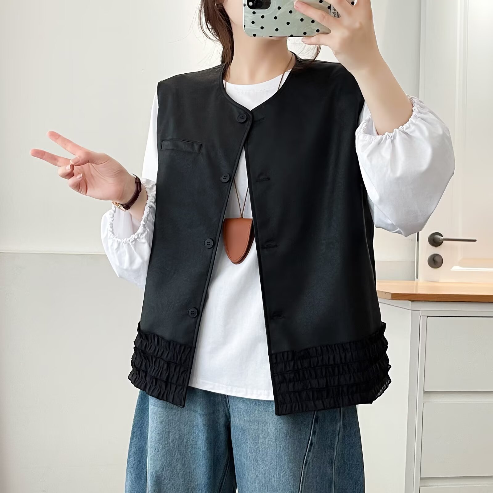 Women Fashion Vest - XXXXL Fashion Plus Size Women's PU