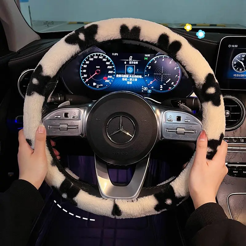 Women Fashion Hub - Winter Car Steering Wheel Cover Plush
