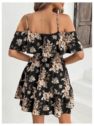 Floral Summer Dress - Elegant Off-Shoulder Floral Mini Dress With