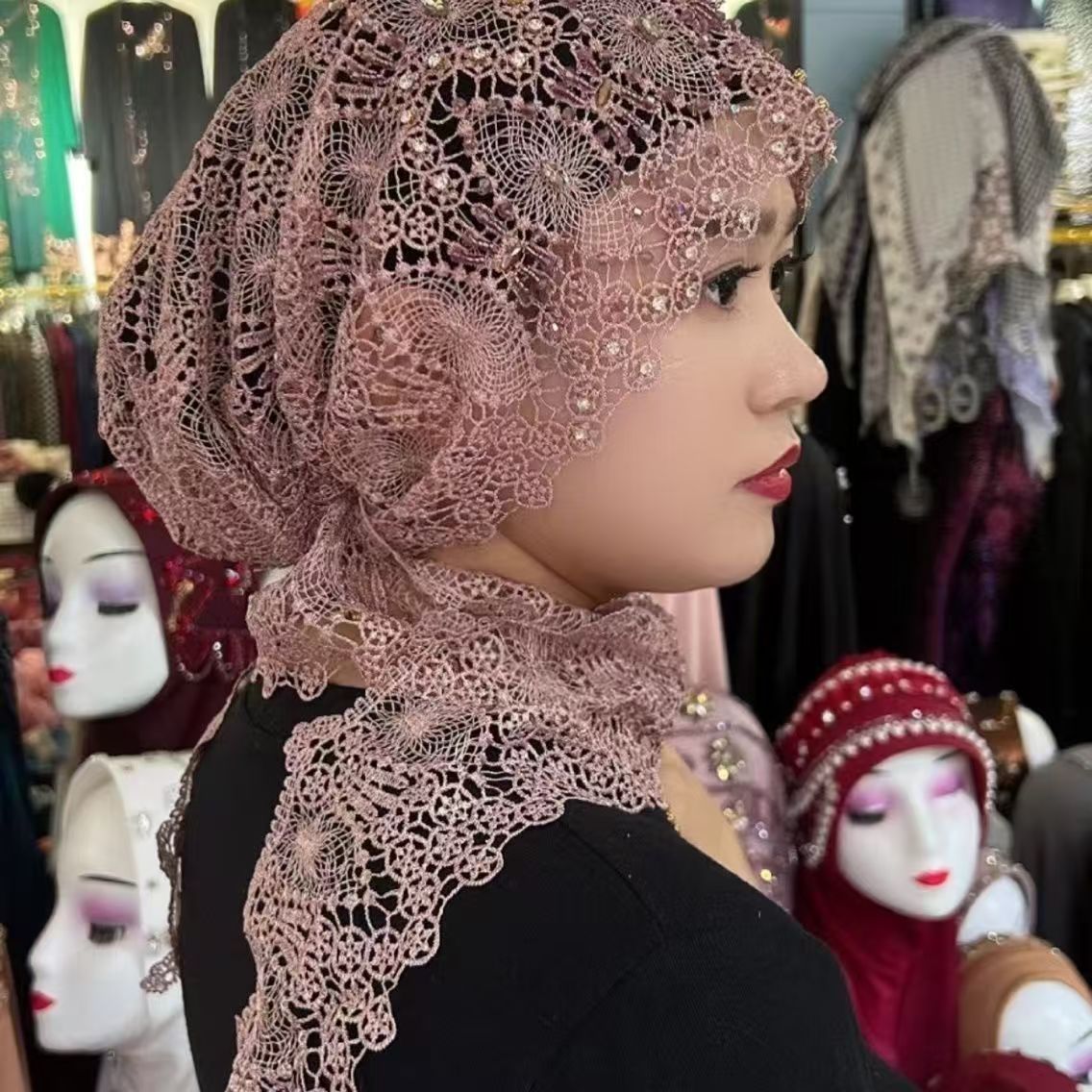 Women Fashion Malaysia - Muslim Hijabs Women Wedding Decoration Scarf