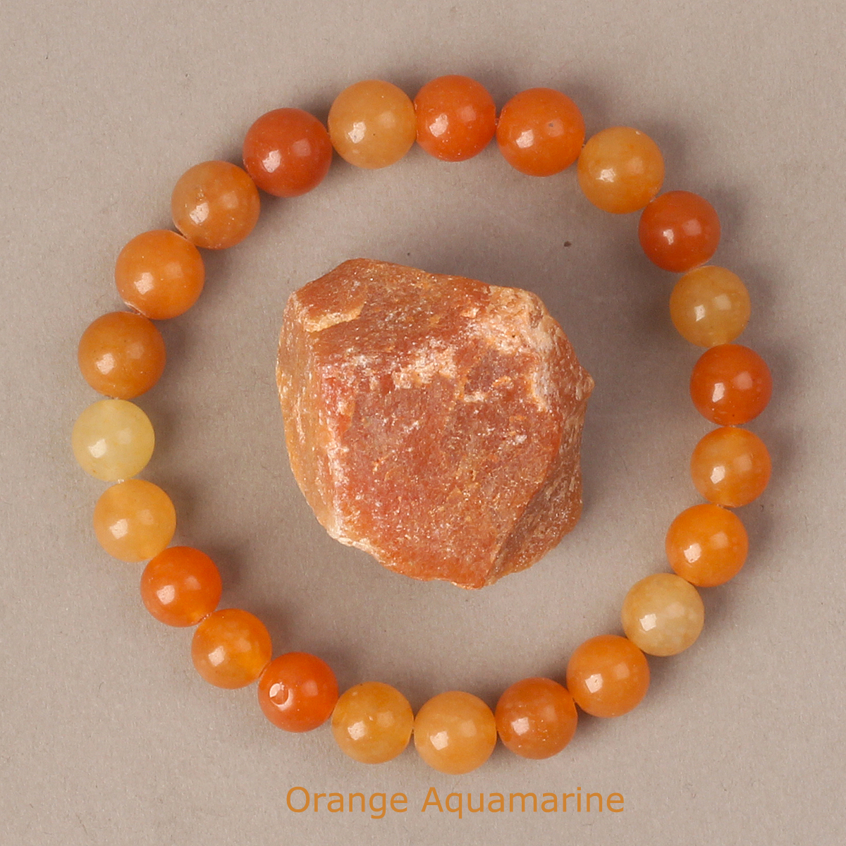 New Balance Fashion Women - 6/8MM Natural Stone Orange Aquamarine Bracelet