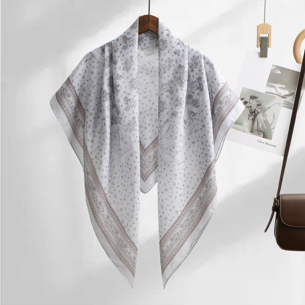 Women Fashion Malaysia - Stylish Square Shape Floral Printed Scarf
