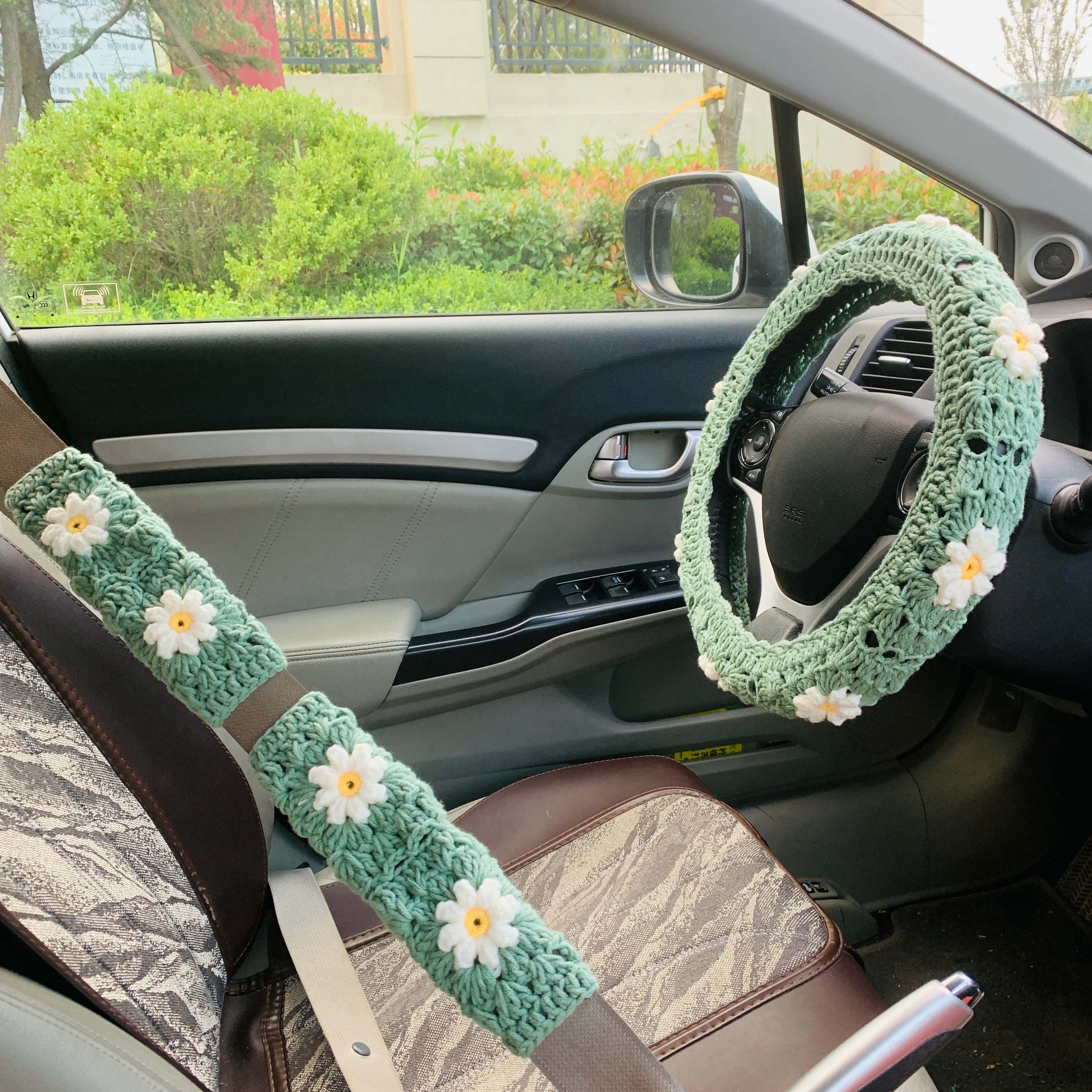 Women Fashion Hub - Cute Handmade Crochet Car Steering Wheel