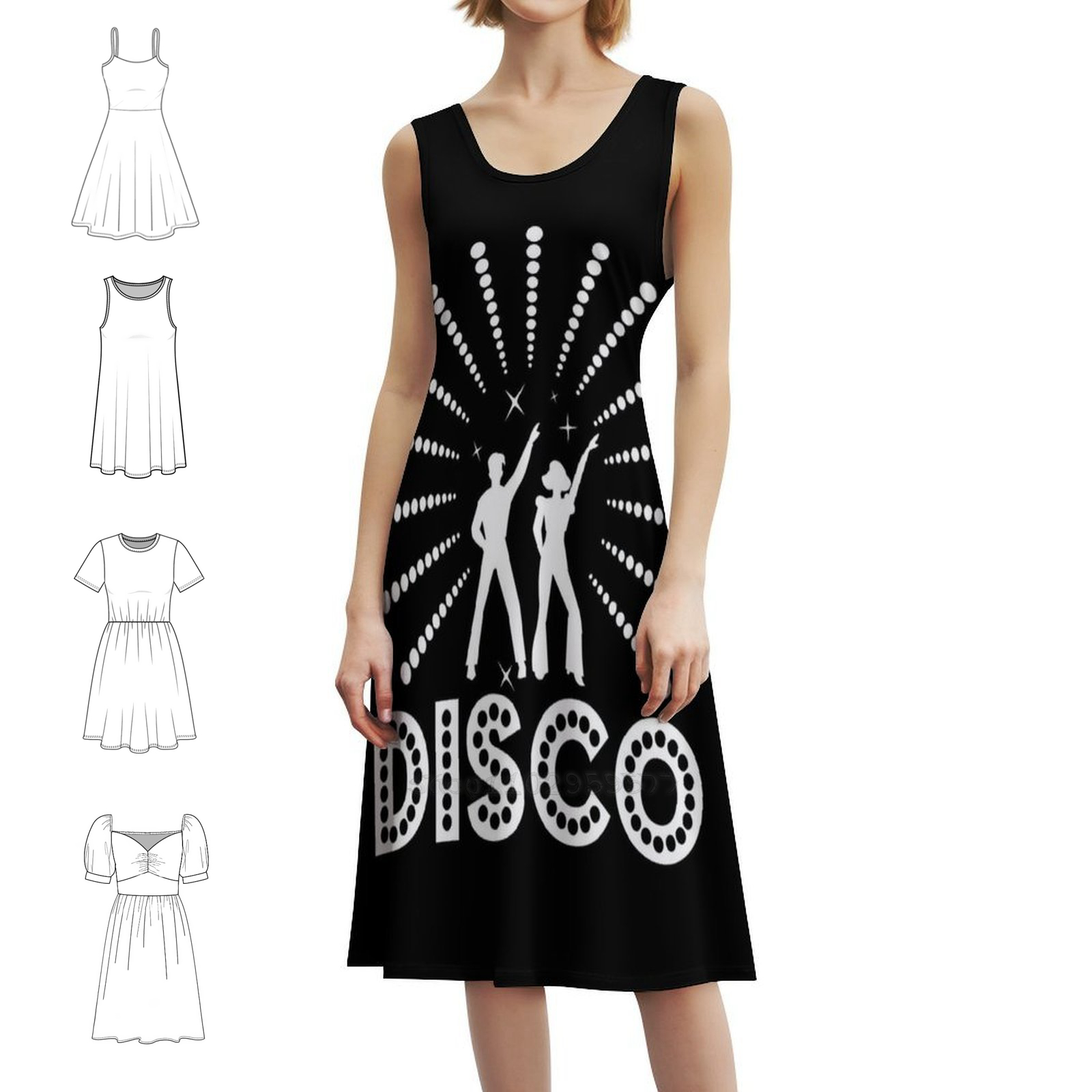 Women'S Fashion In The 70S - White And Black 70S Disco Party-Disco