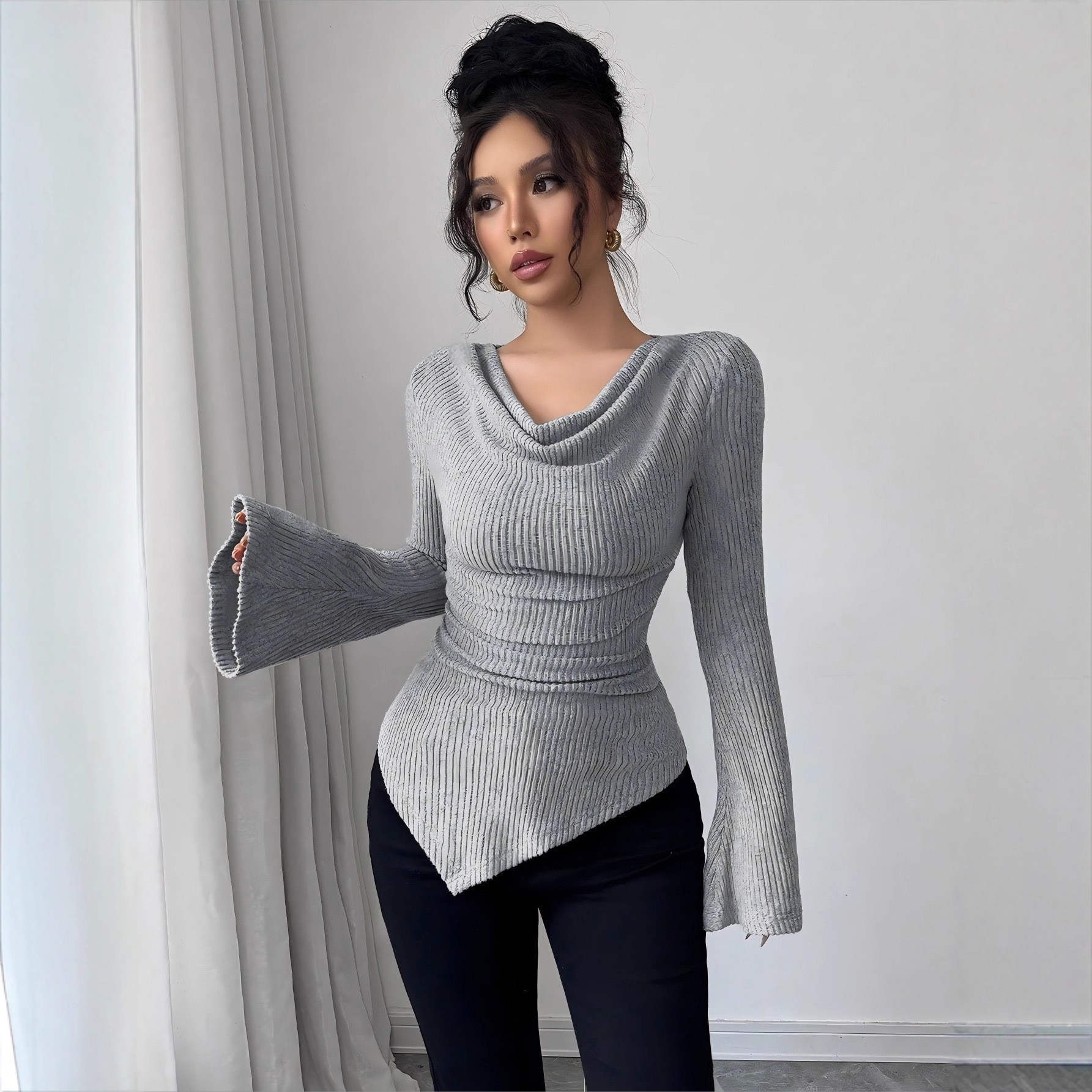 Women's Blouse Longsleeve Soli - Off Shoulder Top ulasan dan harga