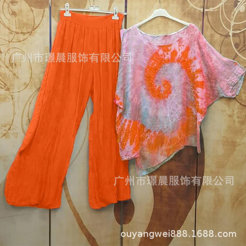 Tie-dye Crew Neck Printed Top  - Tie Dye Two Piece ulasan dan harga