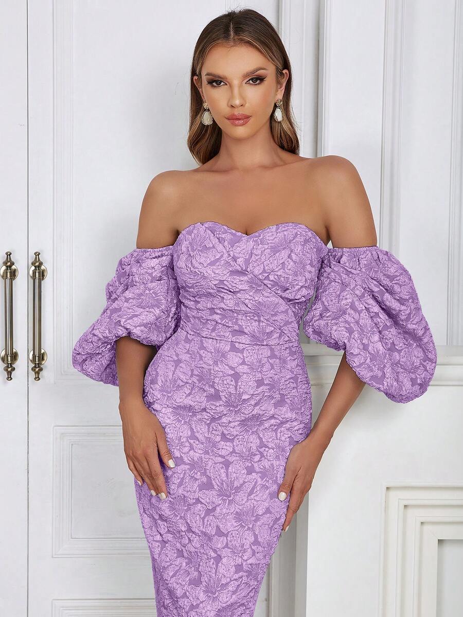 Off Shoulder Puff Sleeve Flora - Floral Summer Dress ulasan dan harga