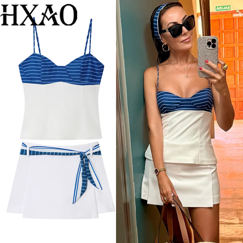 HXAO Bow Stripe Women's Skirt  - Corset Top Boned ulasan dan harga