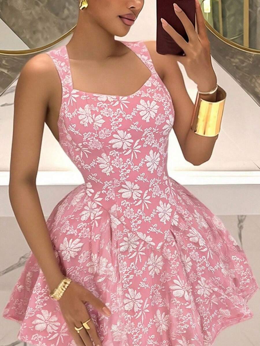 Elegant White Floral Lace A-Li - Floral Summer Dress ulasan dan harga