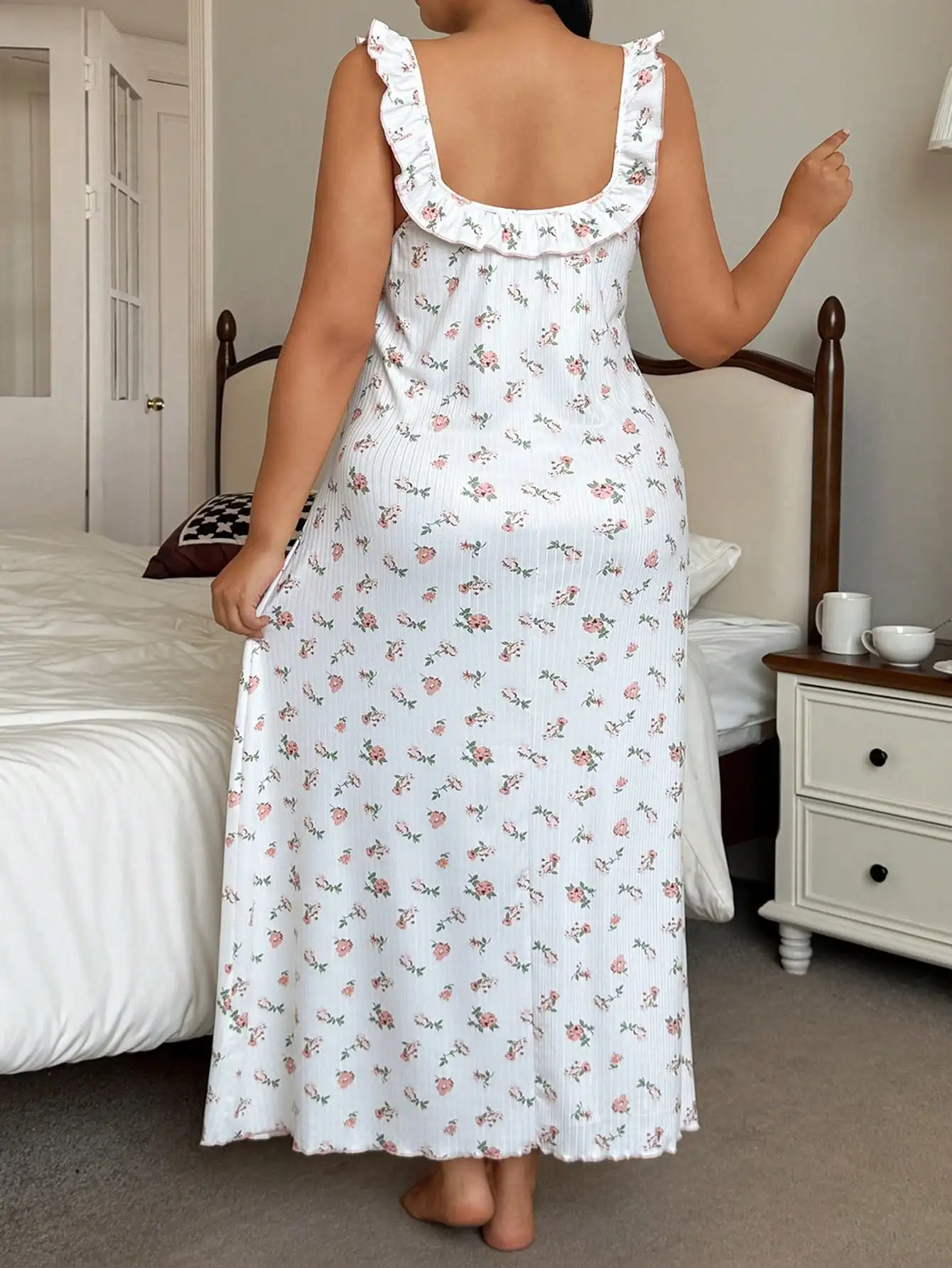 Plus Size Mid-Length Ditsy Flo - Floral Summer Dress ulasan dan harga