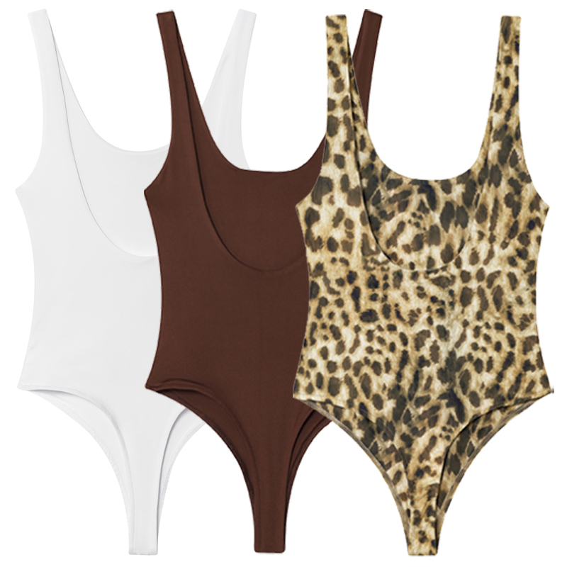 HXAO Leopard Slip Bodysuit Wom - Corset Top Boned ulasan dan harga