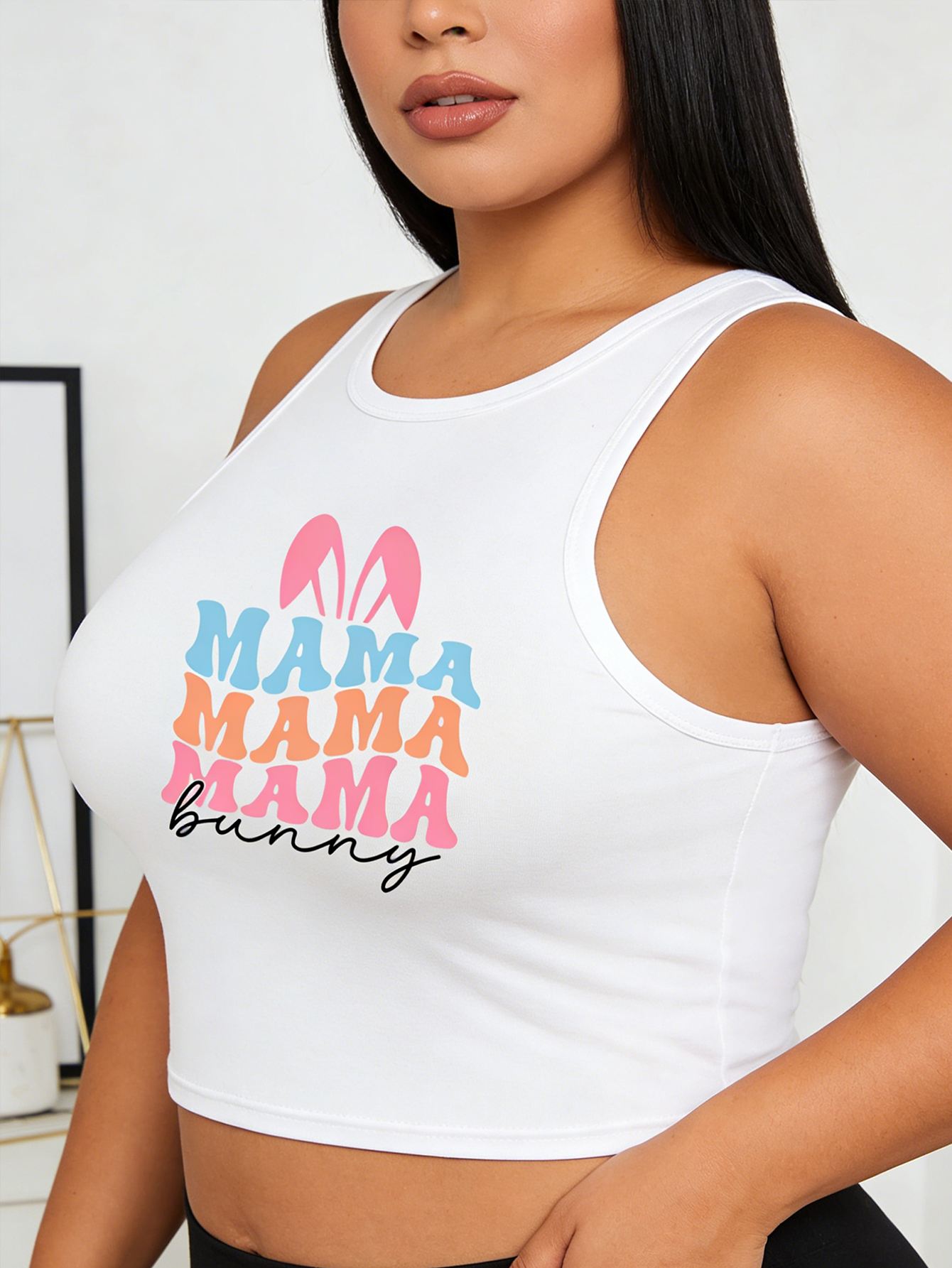 Large size Easter pattern prin - Women Fashion Vest ulasan dan harga