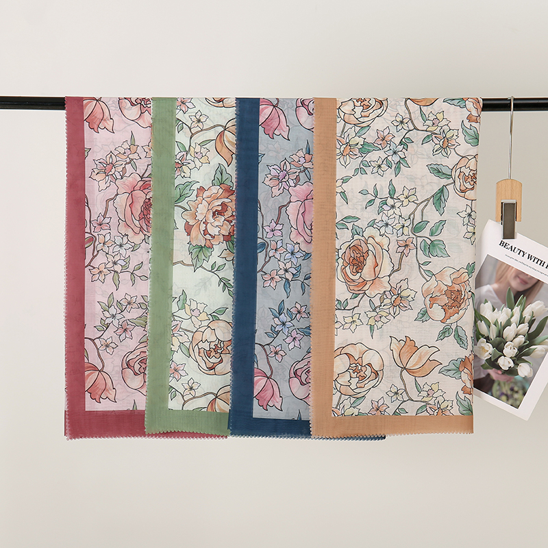 Malaysia Floral Printed 110 Sq - Women Fashion Malaysia ulasan dan harga