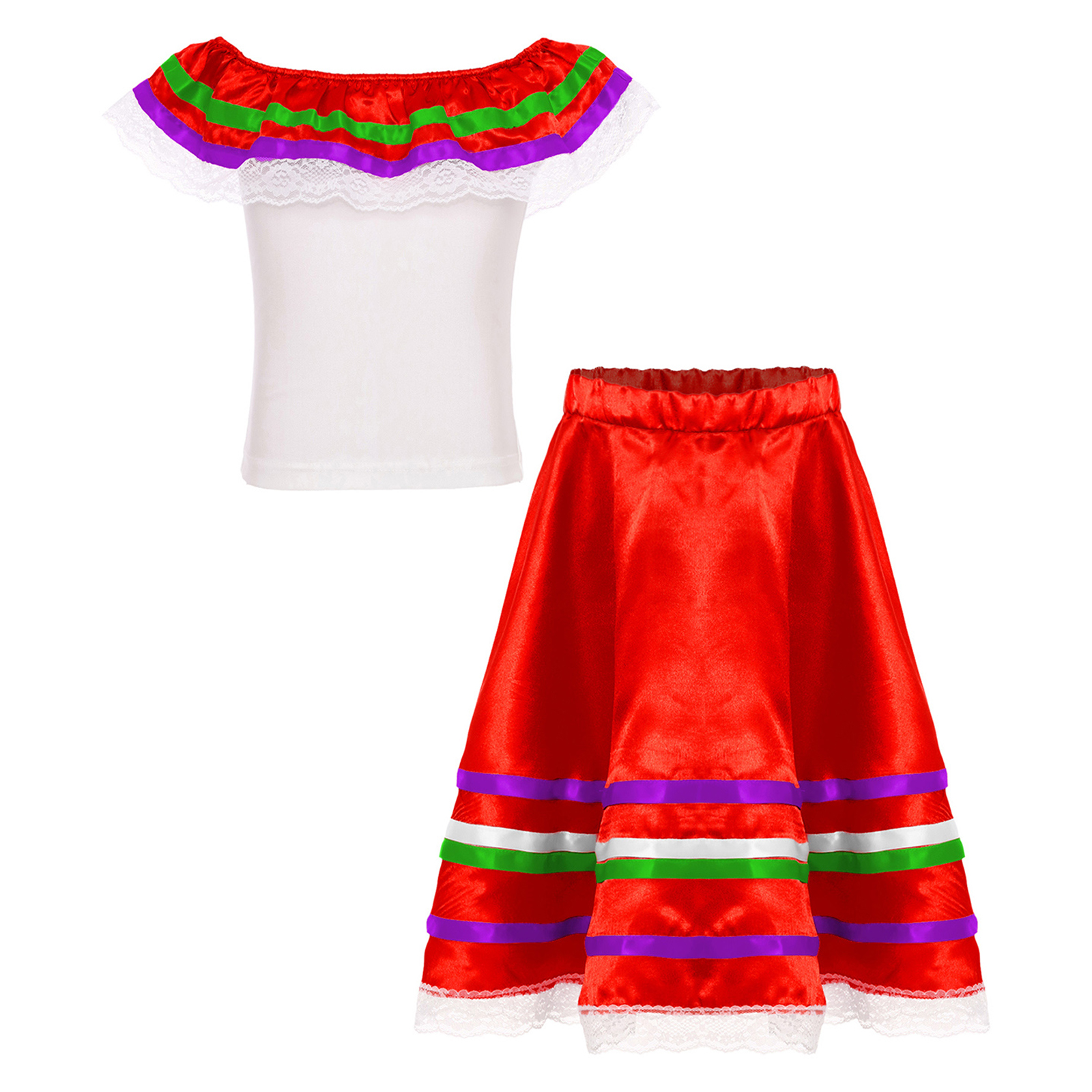 Girls Mexican Flamenco Dance D - Off Shoulder Top ulasan dan harga