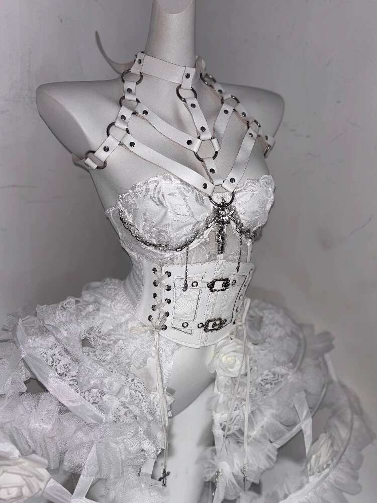 Lolita Costume Flower Bone Hea - Corset Top Boned ulasan dan harga