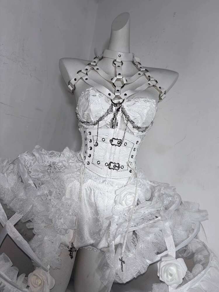 Lolita Costume Flower Bone Hea - Corset Top Boned ulasan dan harga