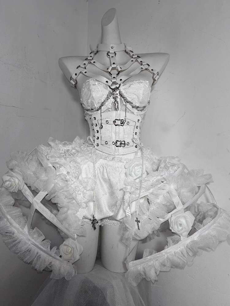 Lolita Costume Flower Bone Hea - Corset Top Boned ulasan dan harga