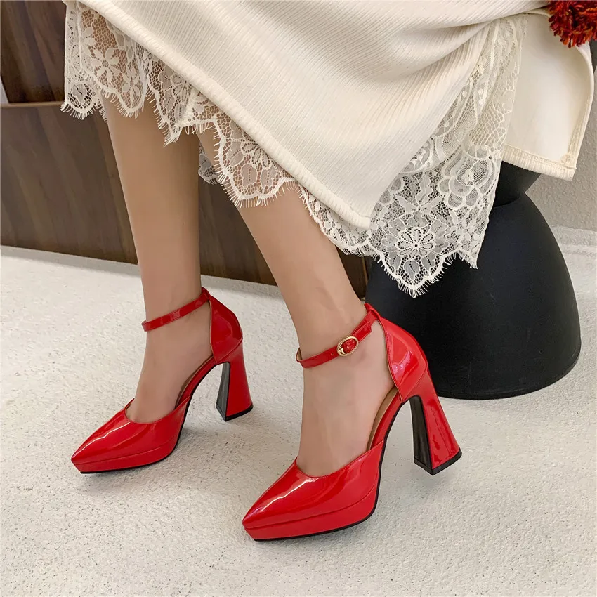 Red Black Patent Leather Platf - Women Fashion Reddit ulasan dan harga