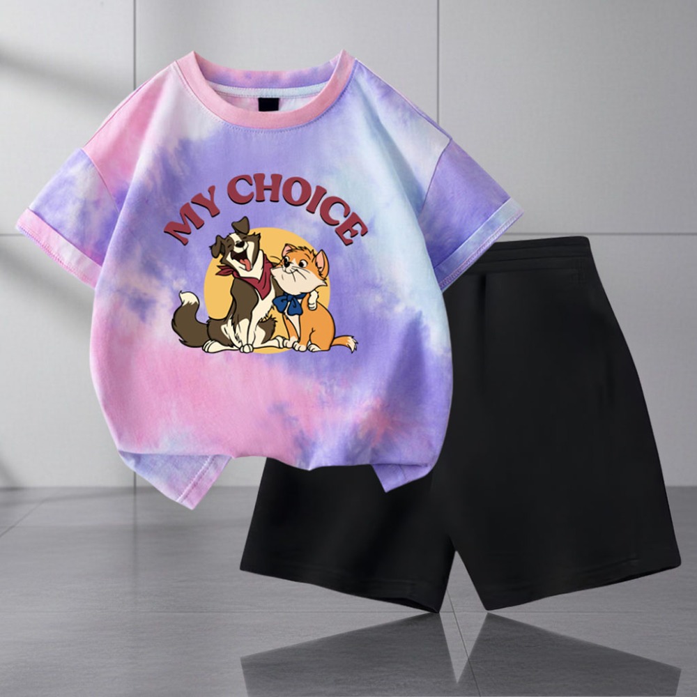 Summer Children T Shirt and Sh - Tie Dye Two Piece ulasan dan harga