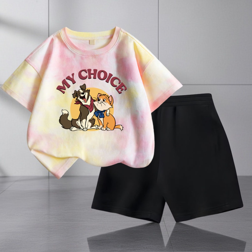 Summer Children T Shirt and Sh - Tie Dye Two Piece ulasan dan harga