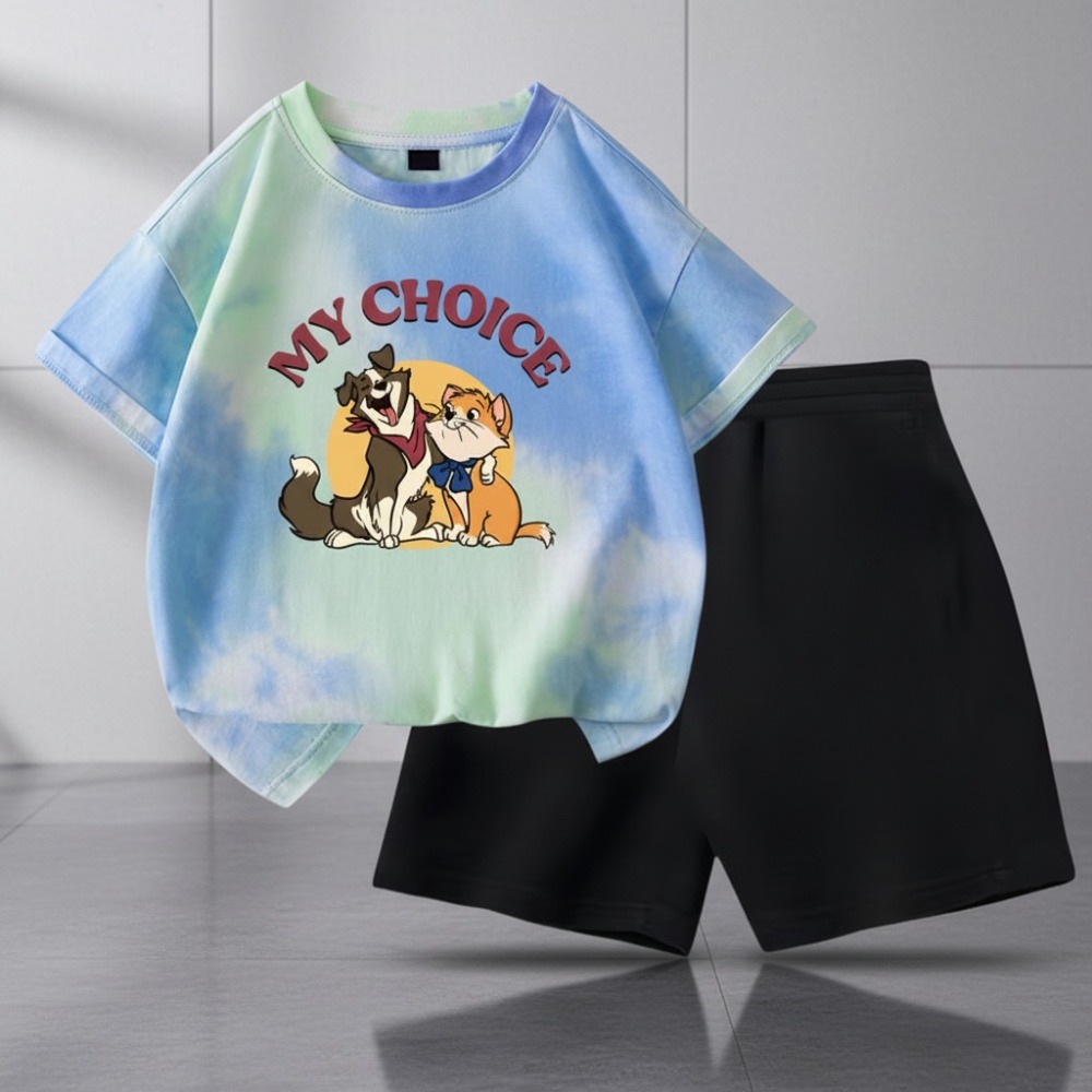 Summer Children T Shirt and Sh - Tie Dye Two Piece ulasan dan harga