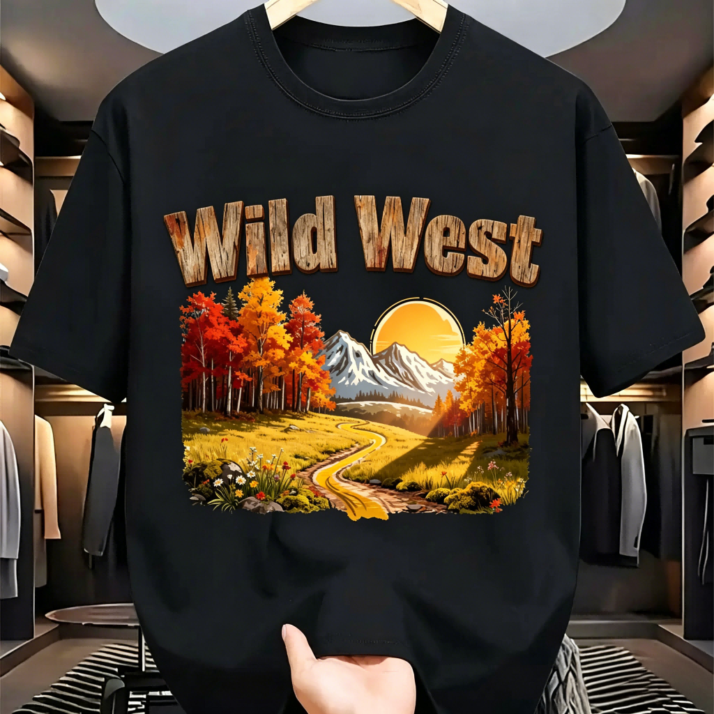 Black Cotton Crew Neck T-Shirt - Women'S Fashion Wild West ulasan dan harga