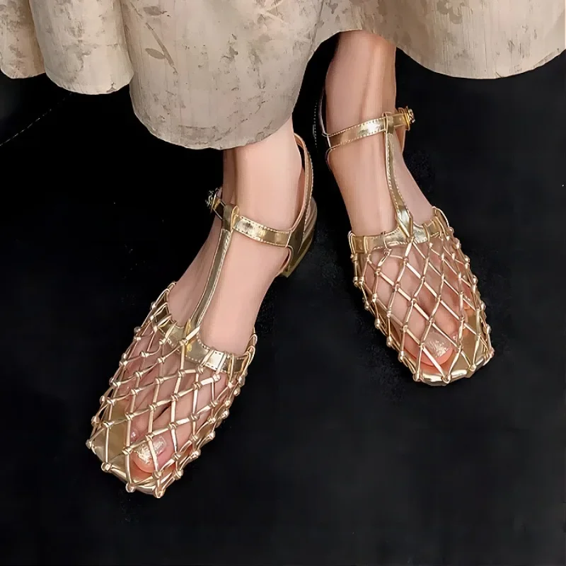 Women Weave Mesh Sandals Squar - Women'S Fashion Trends Summer 2025 ulasan dan harga