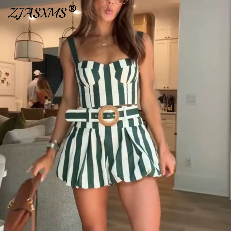 Summer Sleeveless Striped Two- - Corset Top Boned ulasan dan harga
