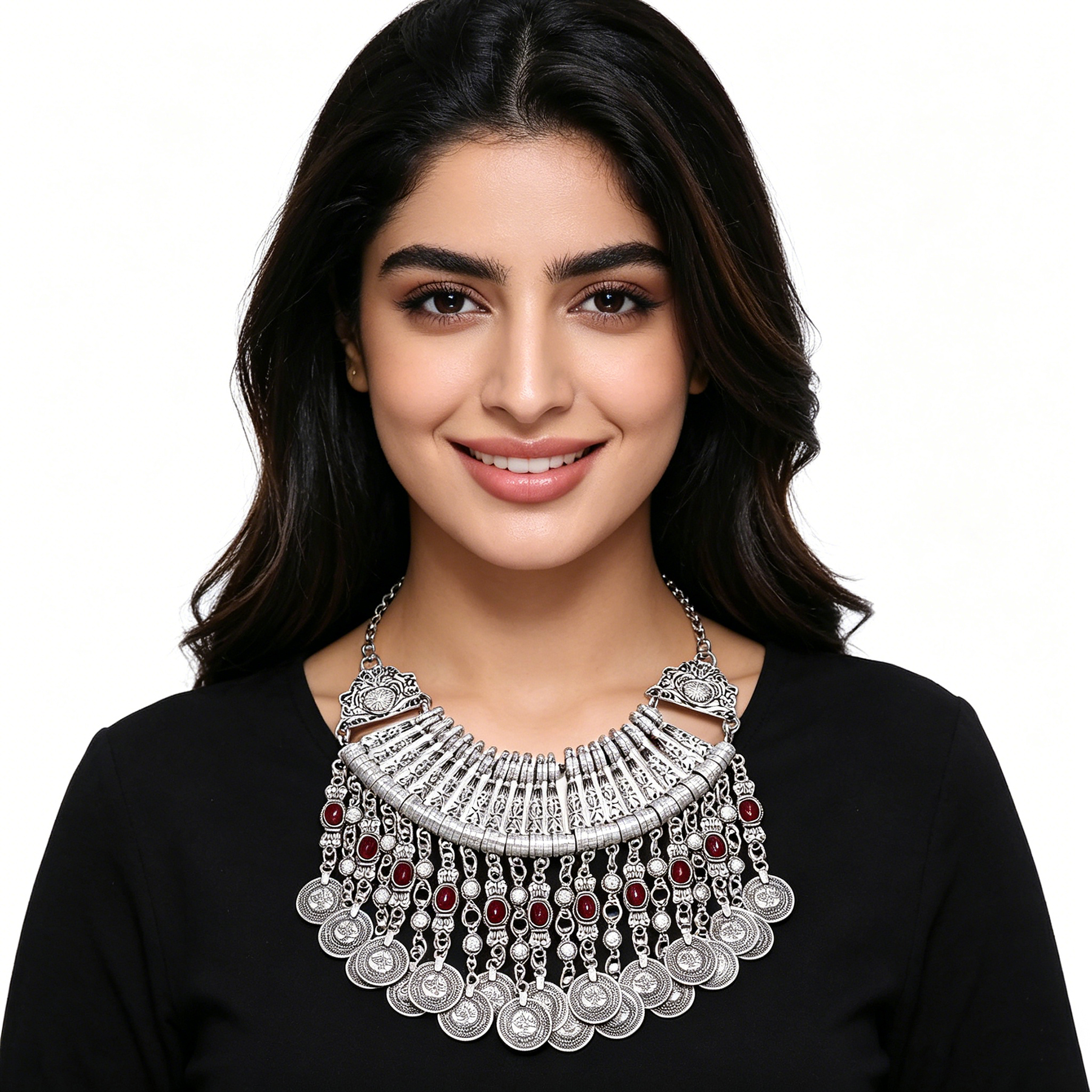 Vintage Silver Color Ethnic Co - Women Fashion Pakistan ulasan dan harga
