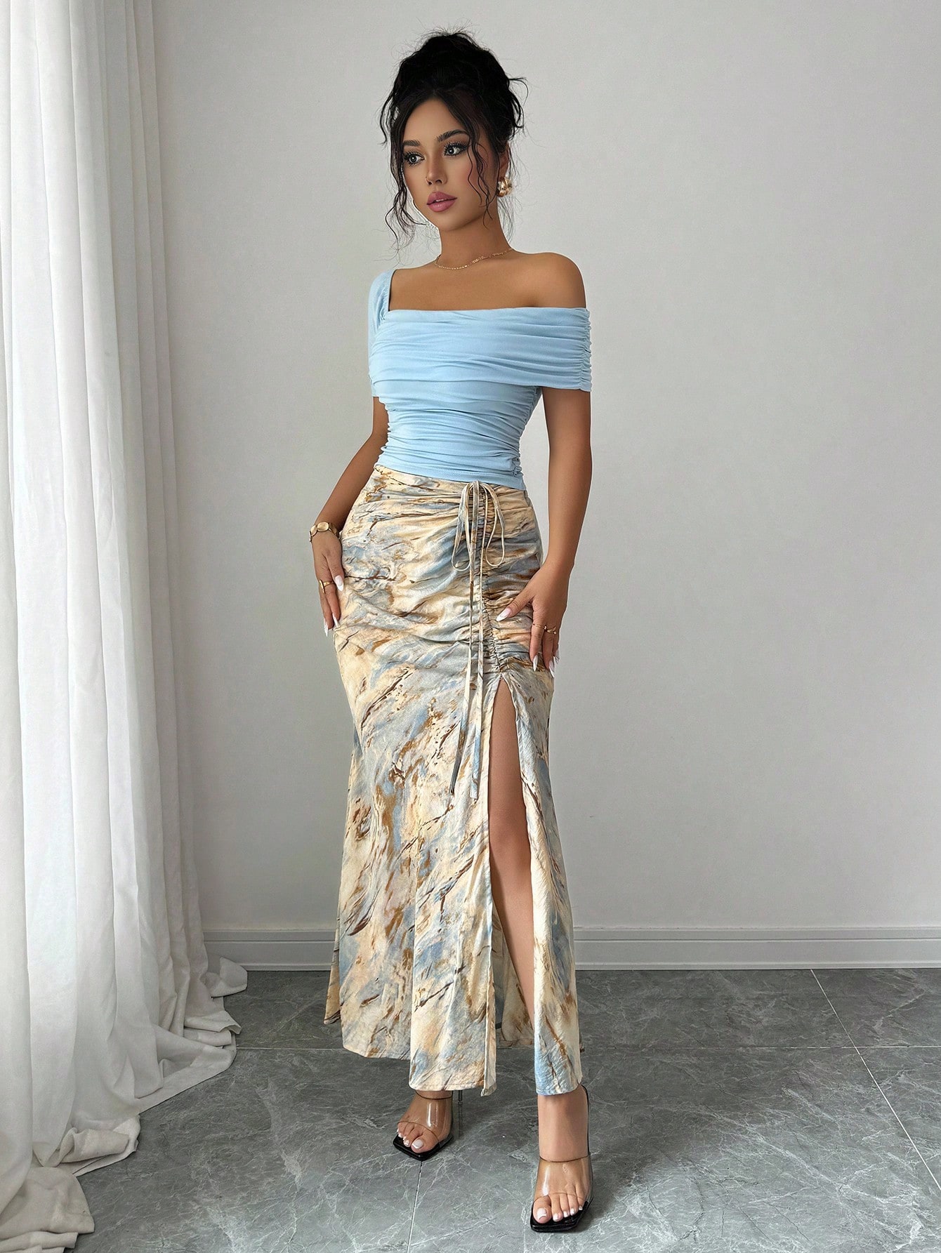 2-Piece Women's Set: Off-Shoul - Off Shoulder Top ulasan dan harga