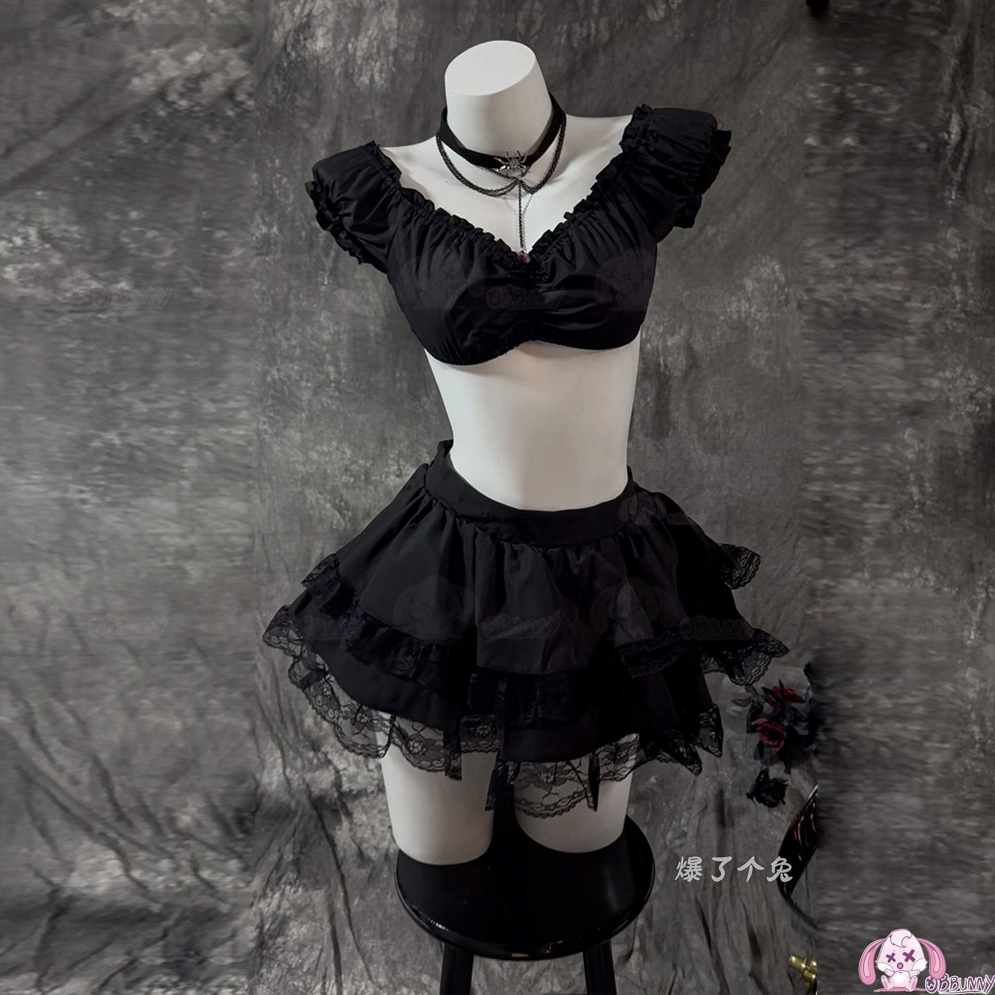Halloween Gothic Skull Short D - Corset Top Boned ulasan dan harga