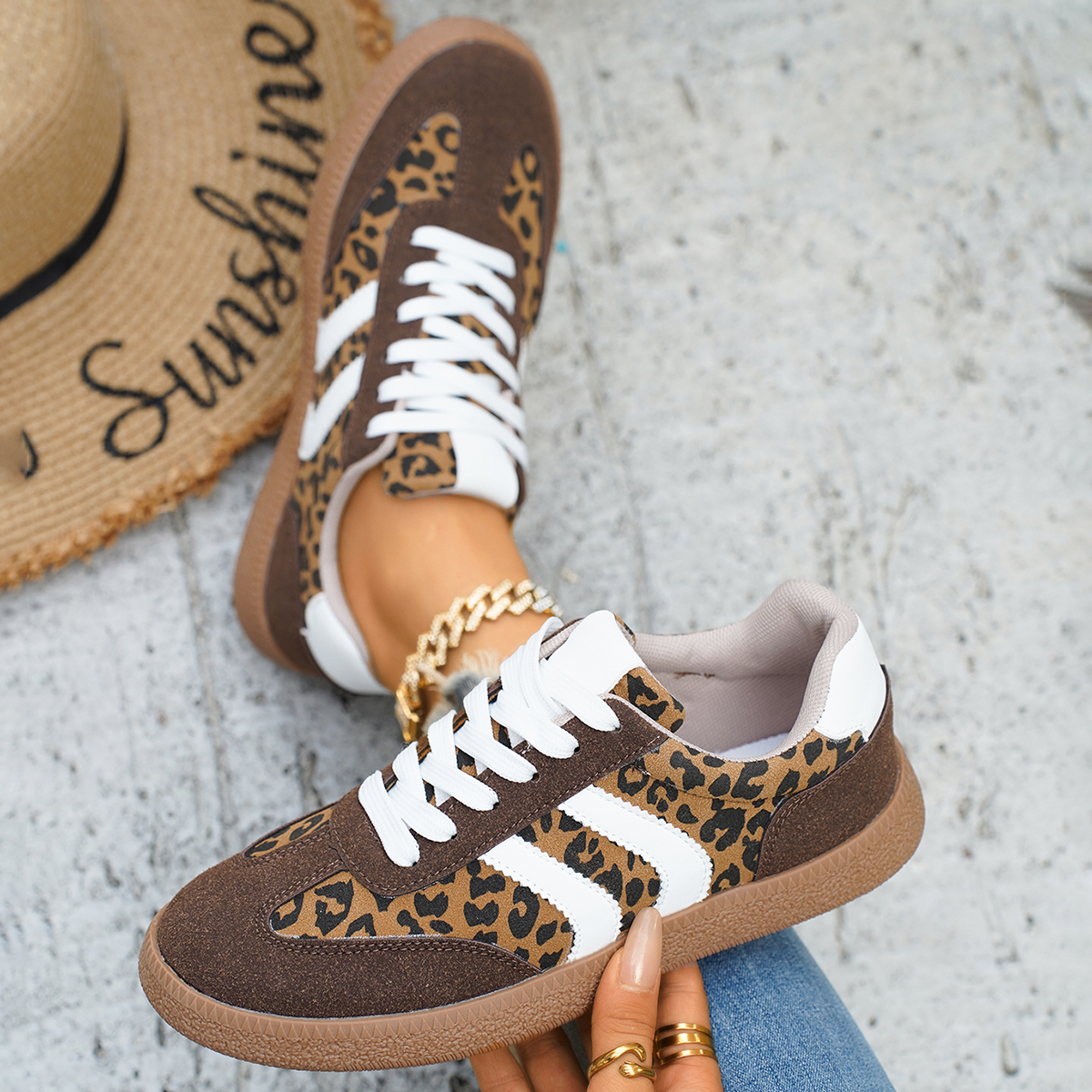 Women's Retro Leopard Print Ca - Women'S Fashion Tennis Shoes ulasan dan harga