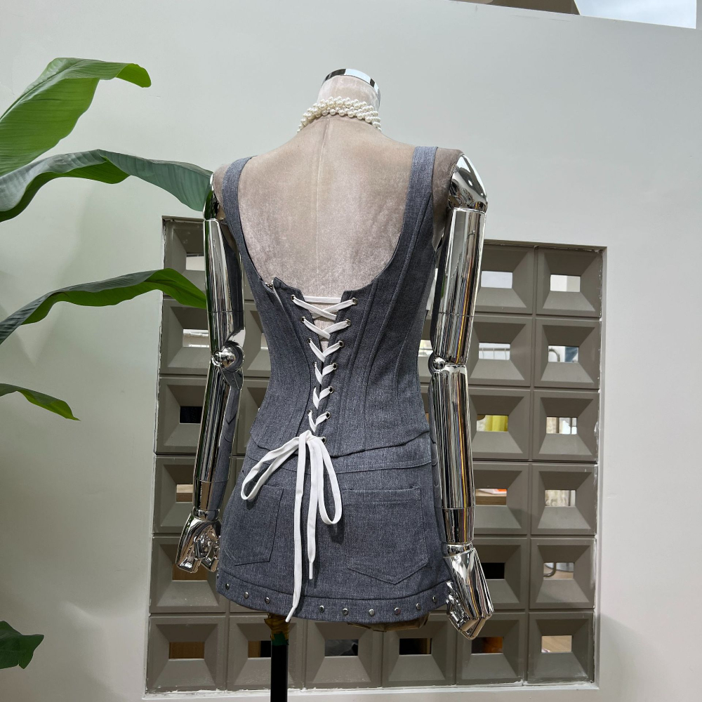 Summer 2025 Ash Gray Boned Cor - Corset Top Boned ulasan dan harga