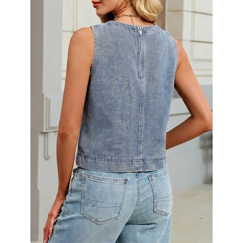 Benuynffy Casual Round Neck De - Women Fashion Vest ulasan dan harga
