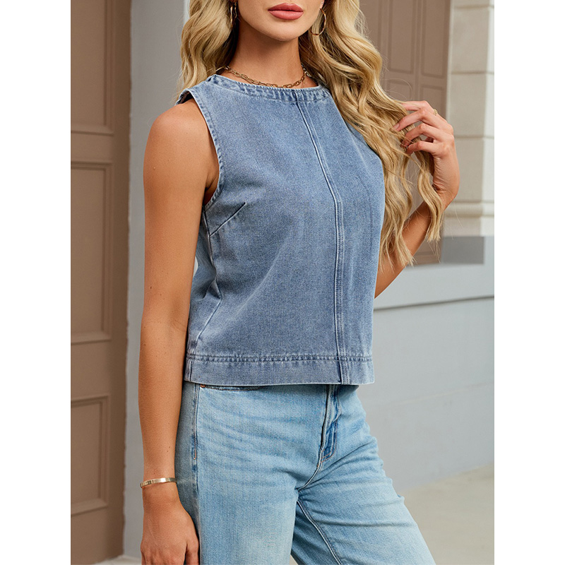 Benuynffy Casual Round Neck De - Women Fashion Vest ulasan dan harga