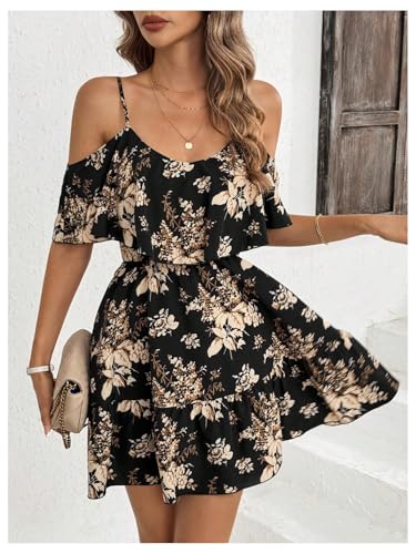 Elegant Off-Shoulder Floral Mi - Floral Summer Dress ulasan dan harga