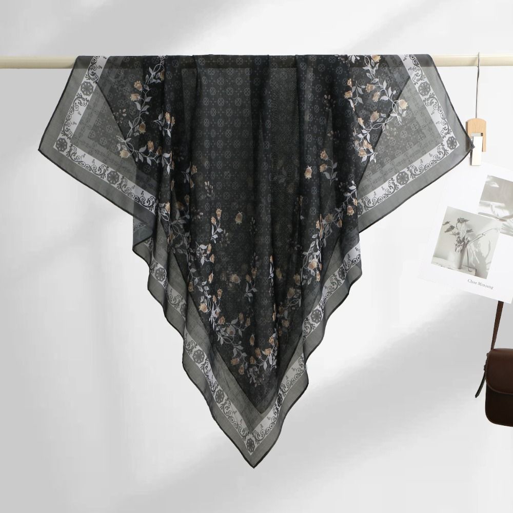 Square Shape Floral Printed Sc - Women Fashion Malaysia ulasan dan harga