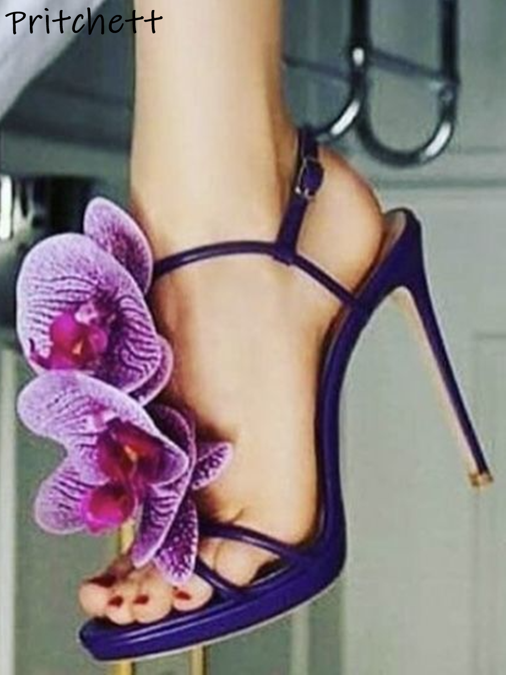 Purple White Orchid Sandals Ro - Floral Summer Dress ulasan dan harga