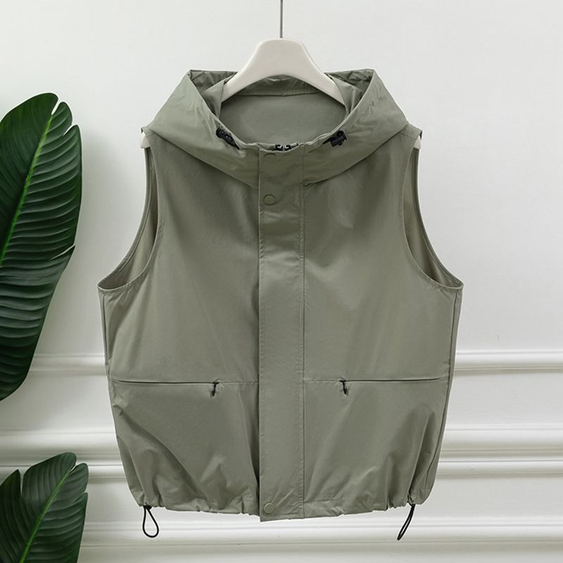 Womens Light Gray Hooded Sleev - Women'S Fashion Utility Vest ulasan dan harga
