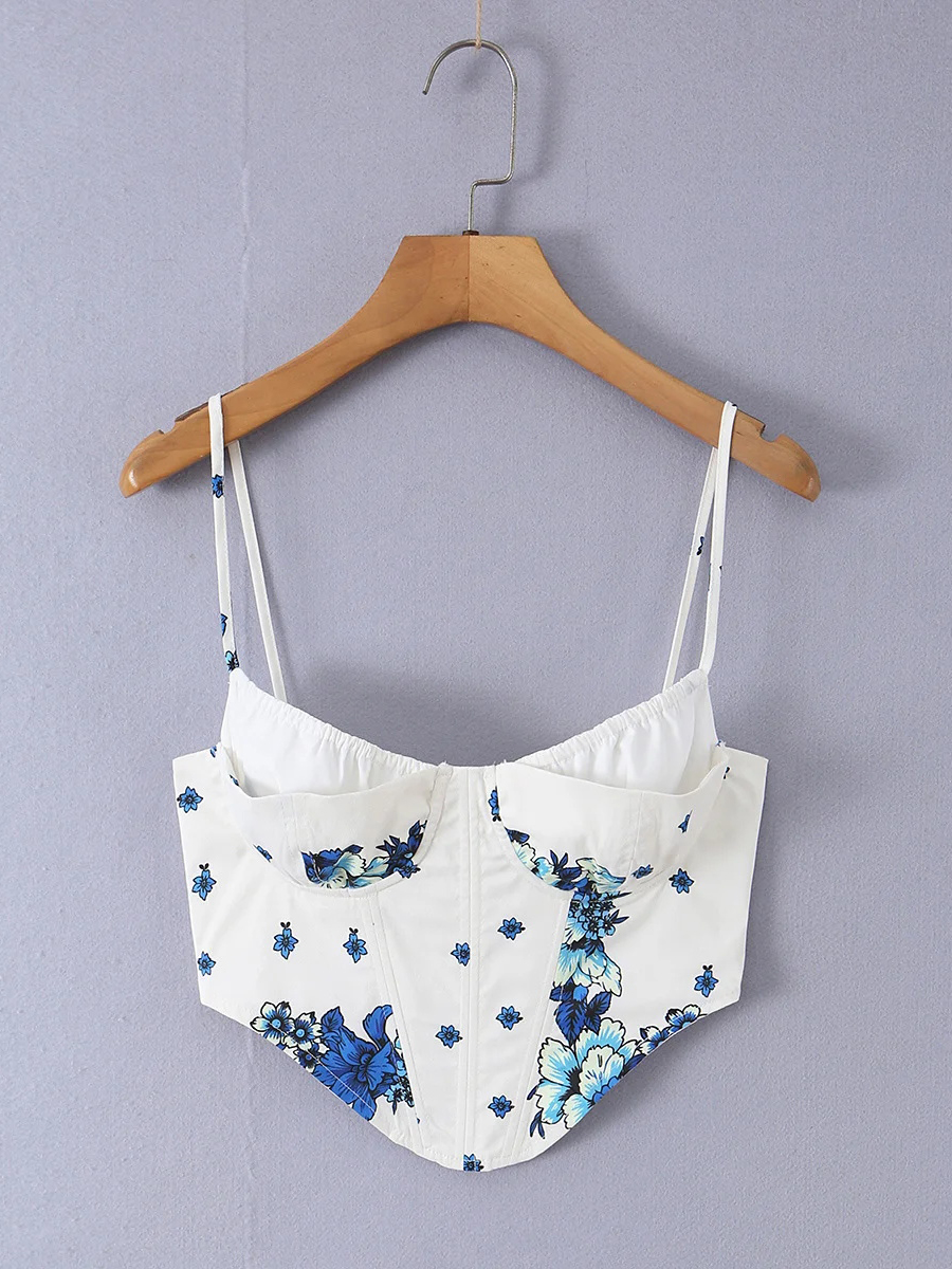 TWOTWINSTYLE Boho Floral Print - Corset Top Boned ulasan dan harga