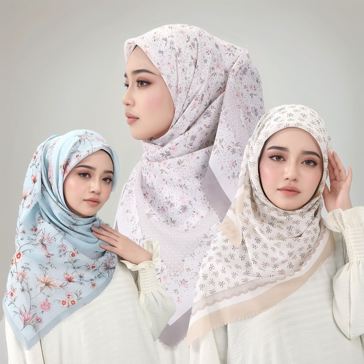 Floral Printed Wave Viscose Sq - Women Fashion Malaysia ulasan dan harga