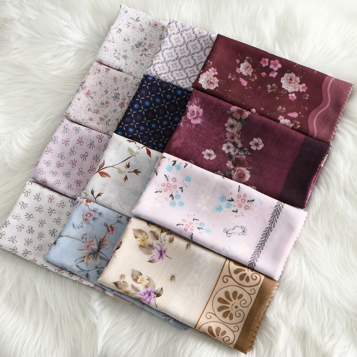 Floral Printed Wave Viscose Sq - Women Fashion Malaysia ulasan dan harga