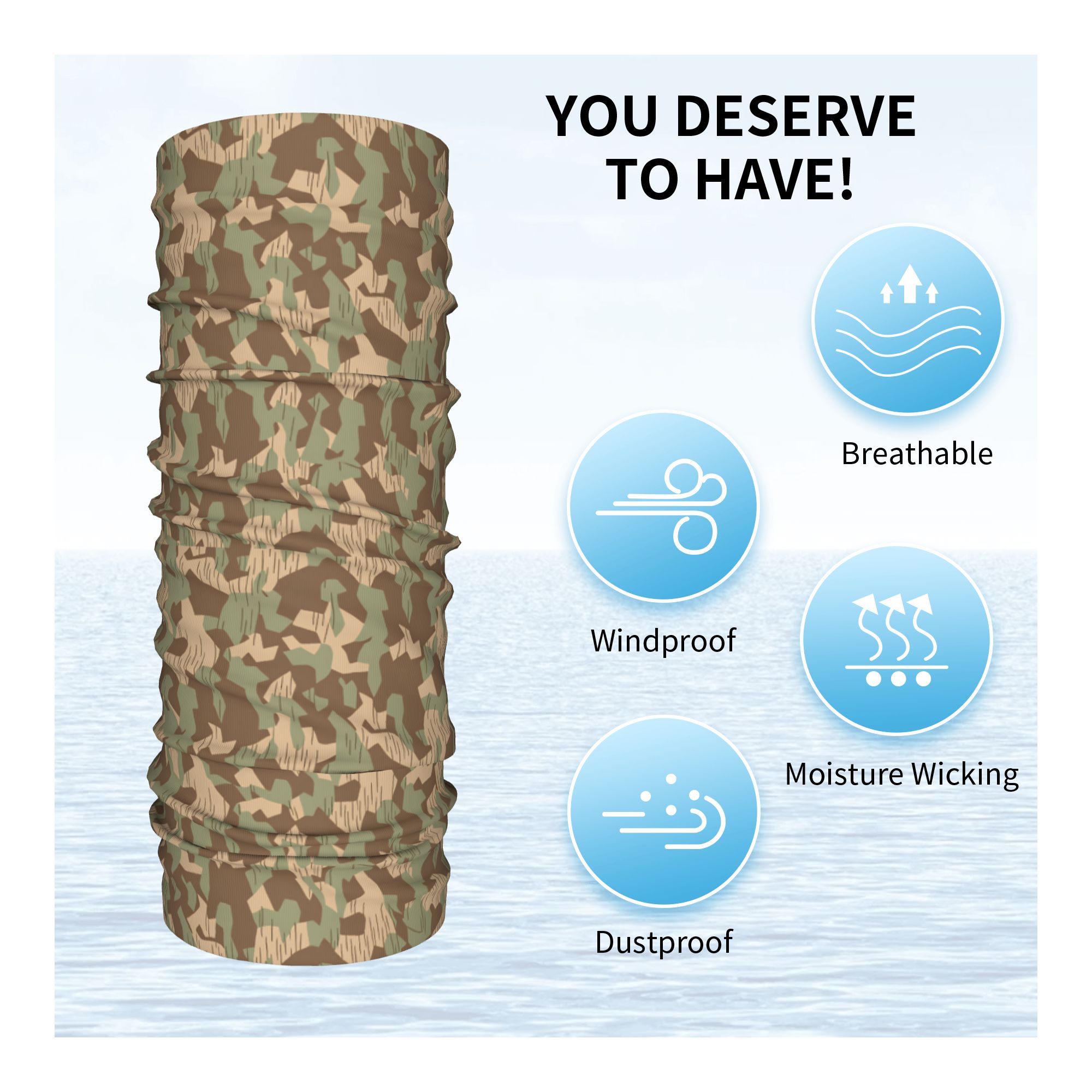 WW2 German Camos Bandana Neck  - Women'S Fashion Ww2 ulasan dan harga