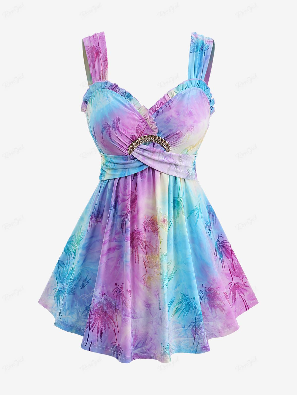 ROSEGAL Plus Size Ombre Tie Dy - Women Fashion Vest ulasan dan harga