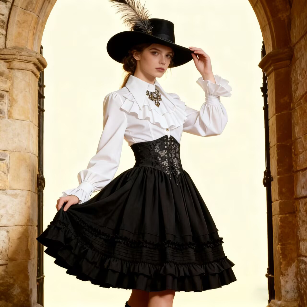 Women Medieval steampunk Layer - Corset Top Boned ulasan dan harga