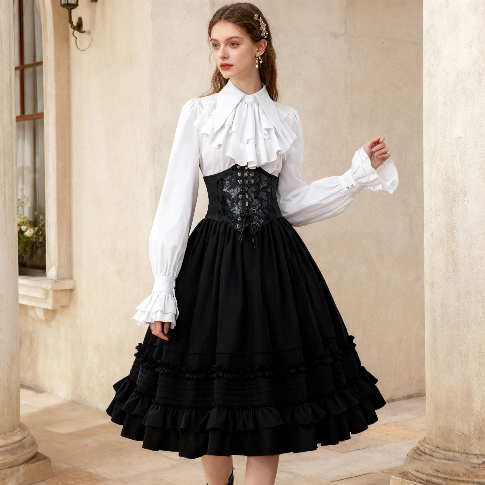 Women Medieval steampunk Layer - Corset Top Boned ulasan dan harga