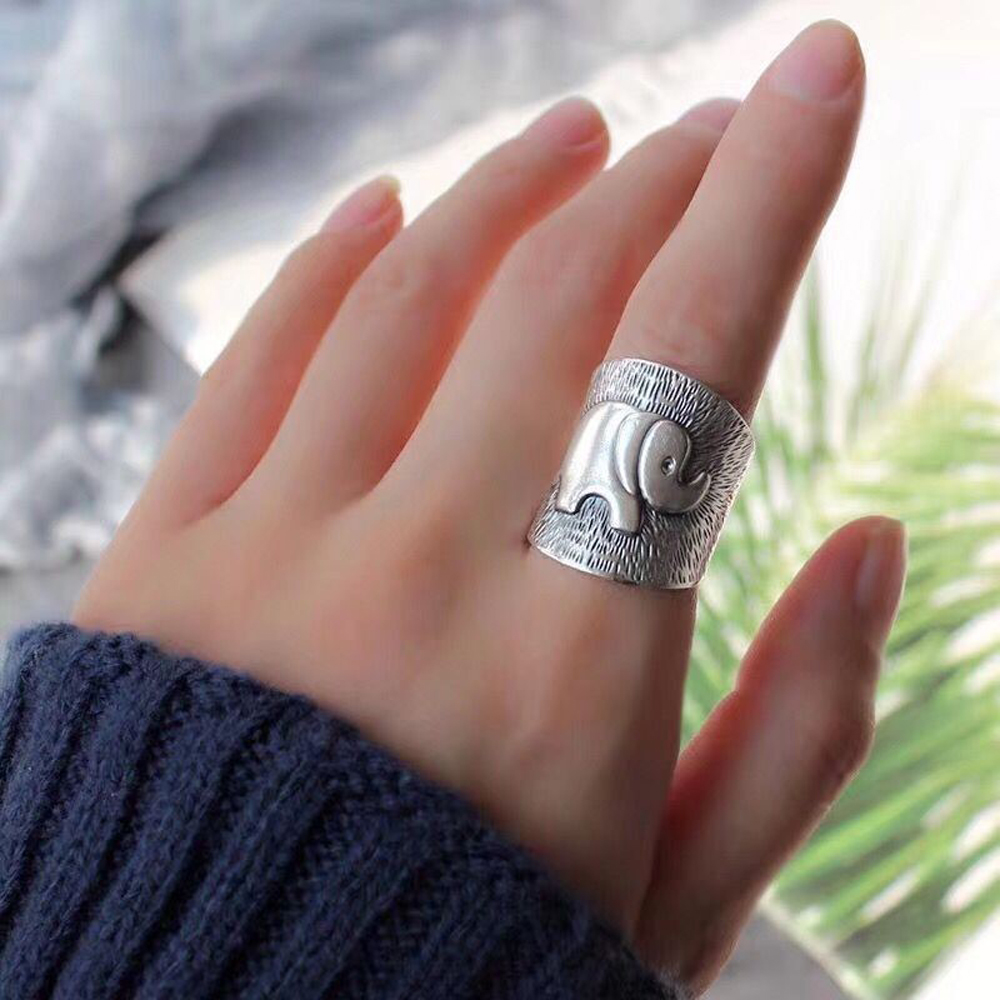 Punk Vintage Silvery Elephant  - Women Fashion Pakistan ulasan dan harga
