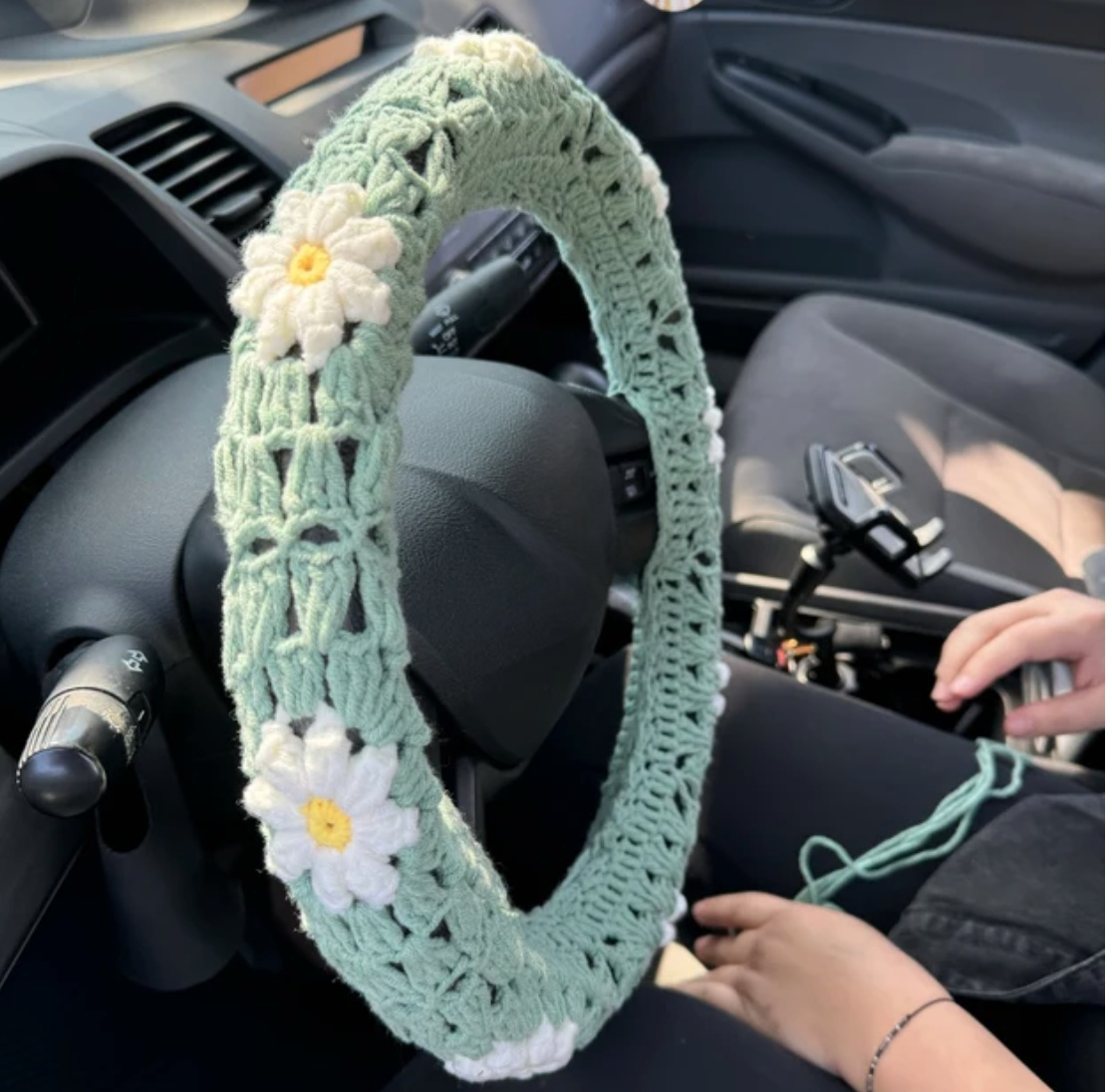 Cute Handmade Crochet Car Stee - Women Fashion Hub ulasan dan harga