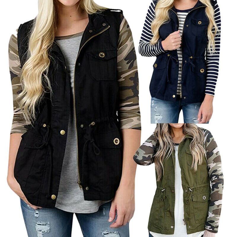 Fashion Women Vest Olive Cargo - Women'S Fashion Utility Vest ulasan dan harga